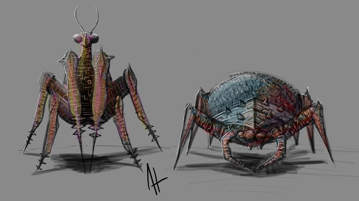 Deviantart Robot Insect Quick creature paintings - Robot insects by jacobhoughton on DeviantArt