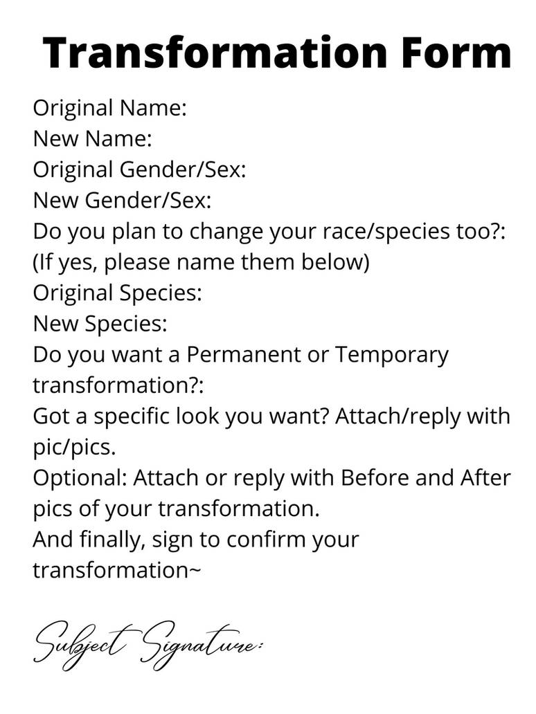 (Interactive) The Transformation Form by HarleyQuinn141 on DeviantArt