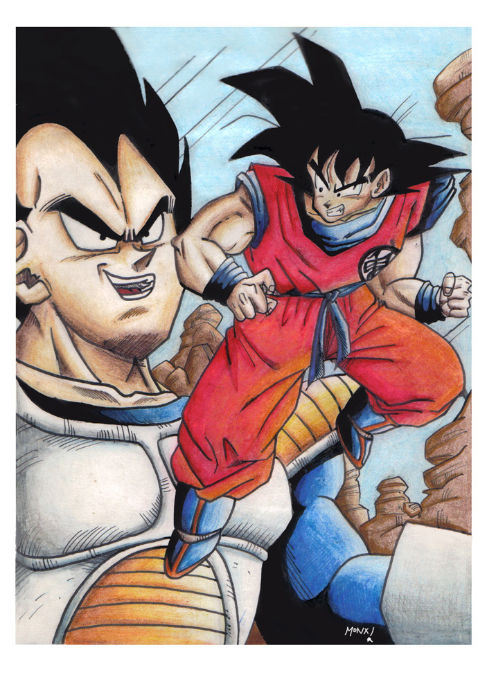 Goku e Vegeta  Goku e vegeta, Goku desenho, Desenho de anime