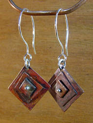 Copper Square Earrings