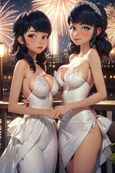 Marinette cheng and her sister 