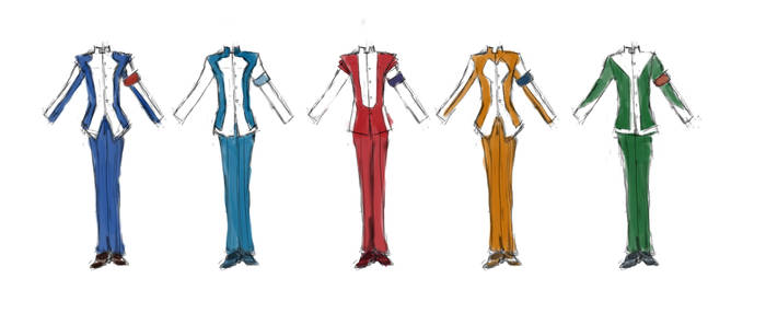 Gakuran Senshi Uniforms - final henshin design