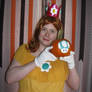 Princess Daisy Cosplay with 1-Up Mushroom Pumpkin