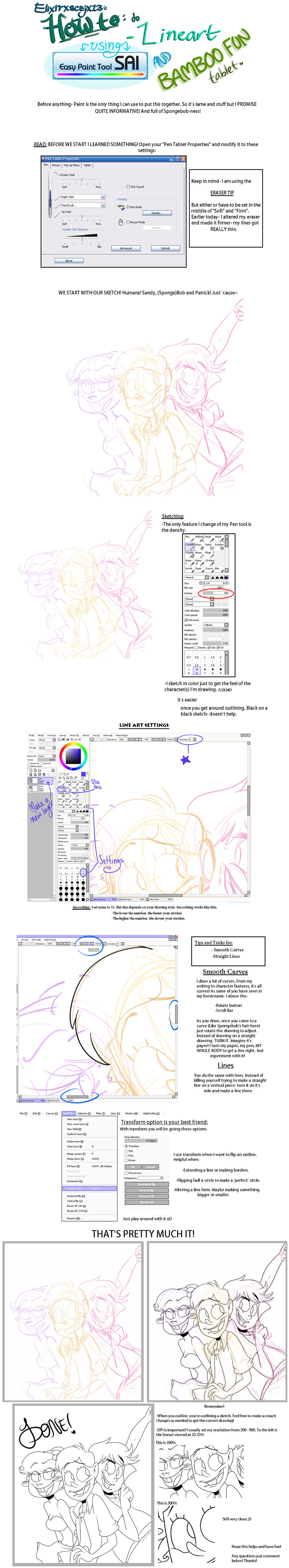 Lineart on Paint Tool Sai by elixirXsczjX13