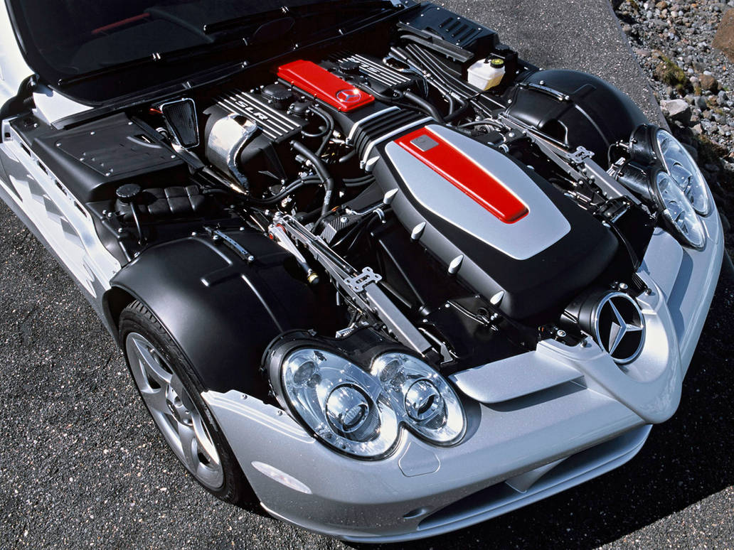 Mercedes-Benz-SLR-McLaren-engine by kamikazejackie on DeviantArt