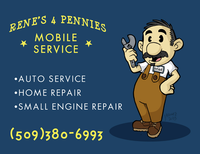 Renes 4 Pennies Mobile Service Car Magnet