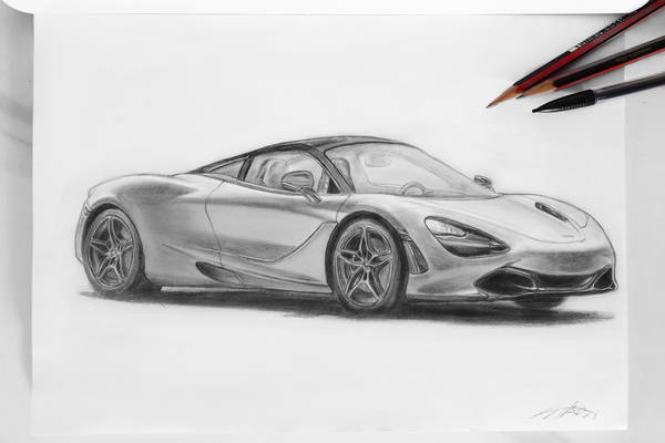 Mclaren 720s pencil sketch