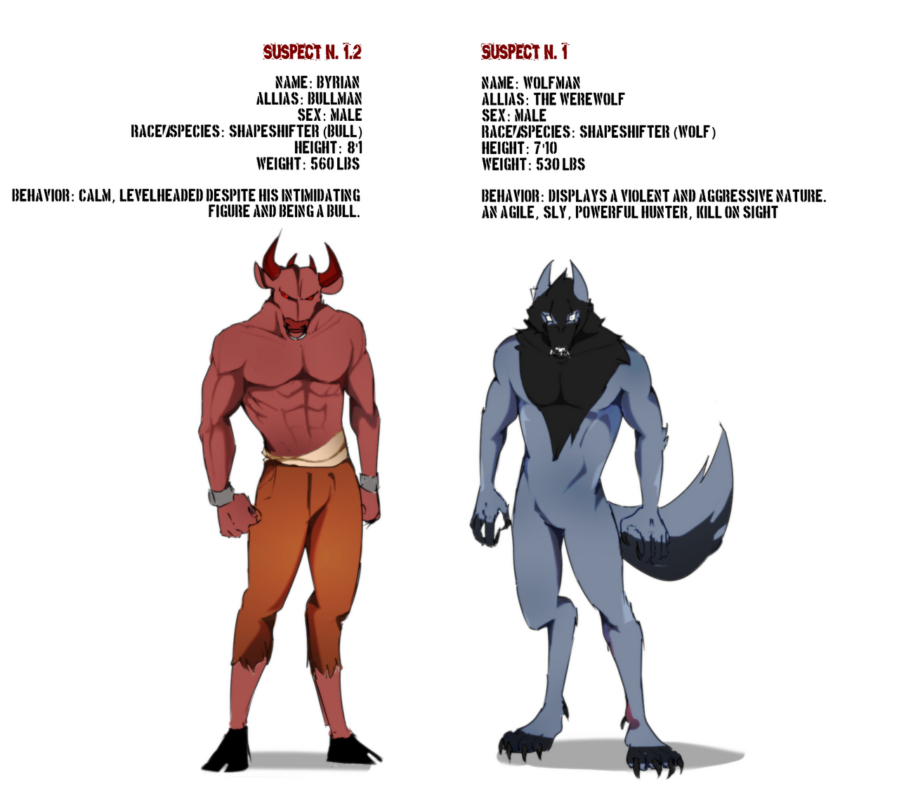 Big Bad Boys (Character Reference Sheet) by ScarlettVerina on