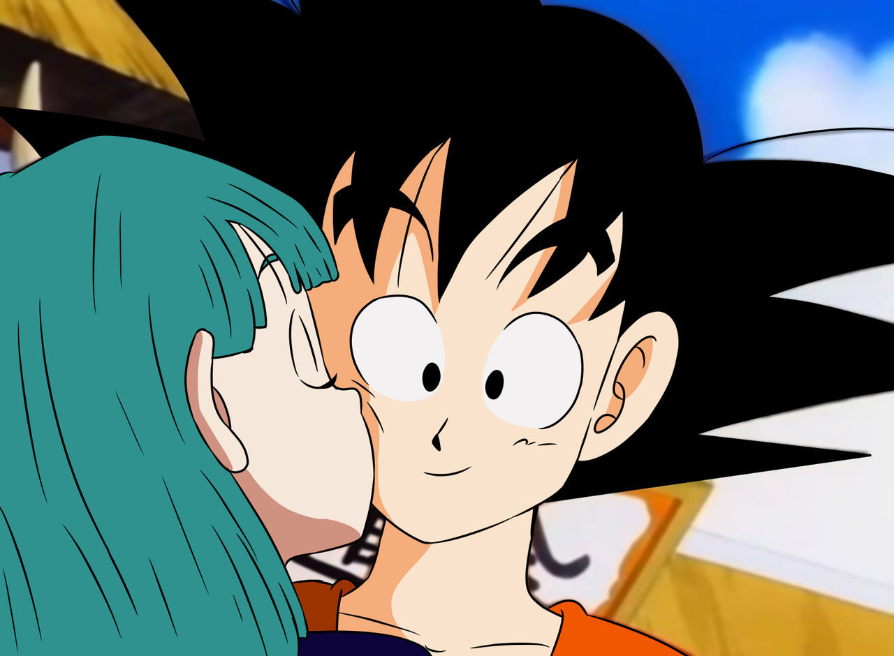 Goku x Bulma Kiss Cheek by Qsky on DeviantArt