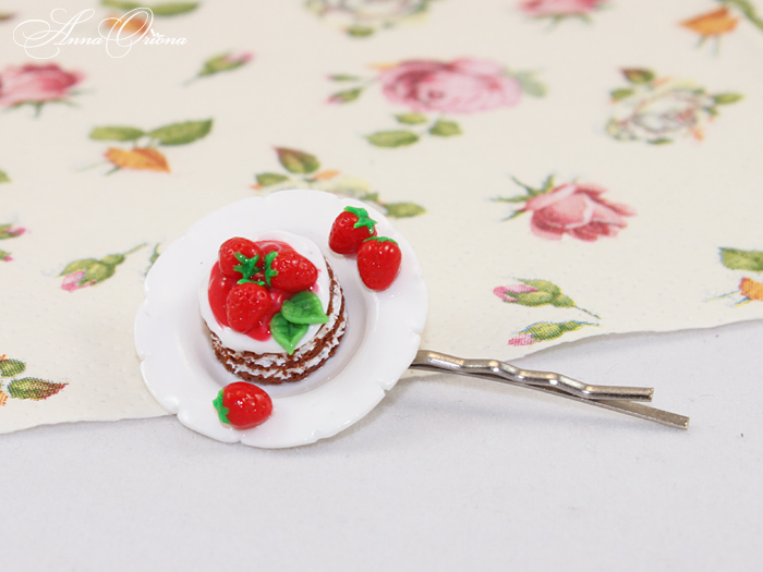 Berry dessert Polymer clay, handmade