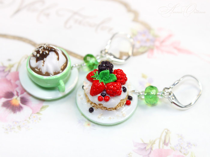 Earrings with dessert