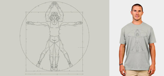 T-Shirt Design: Vitruvian Jumping Jack