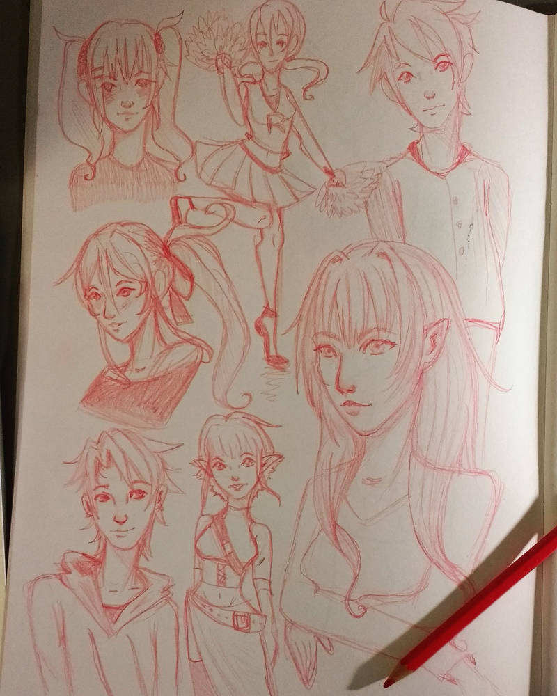 More red pencil sketch by RuneSpirit on DeviantArt