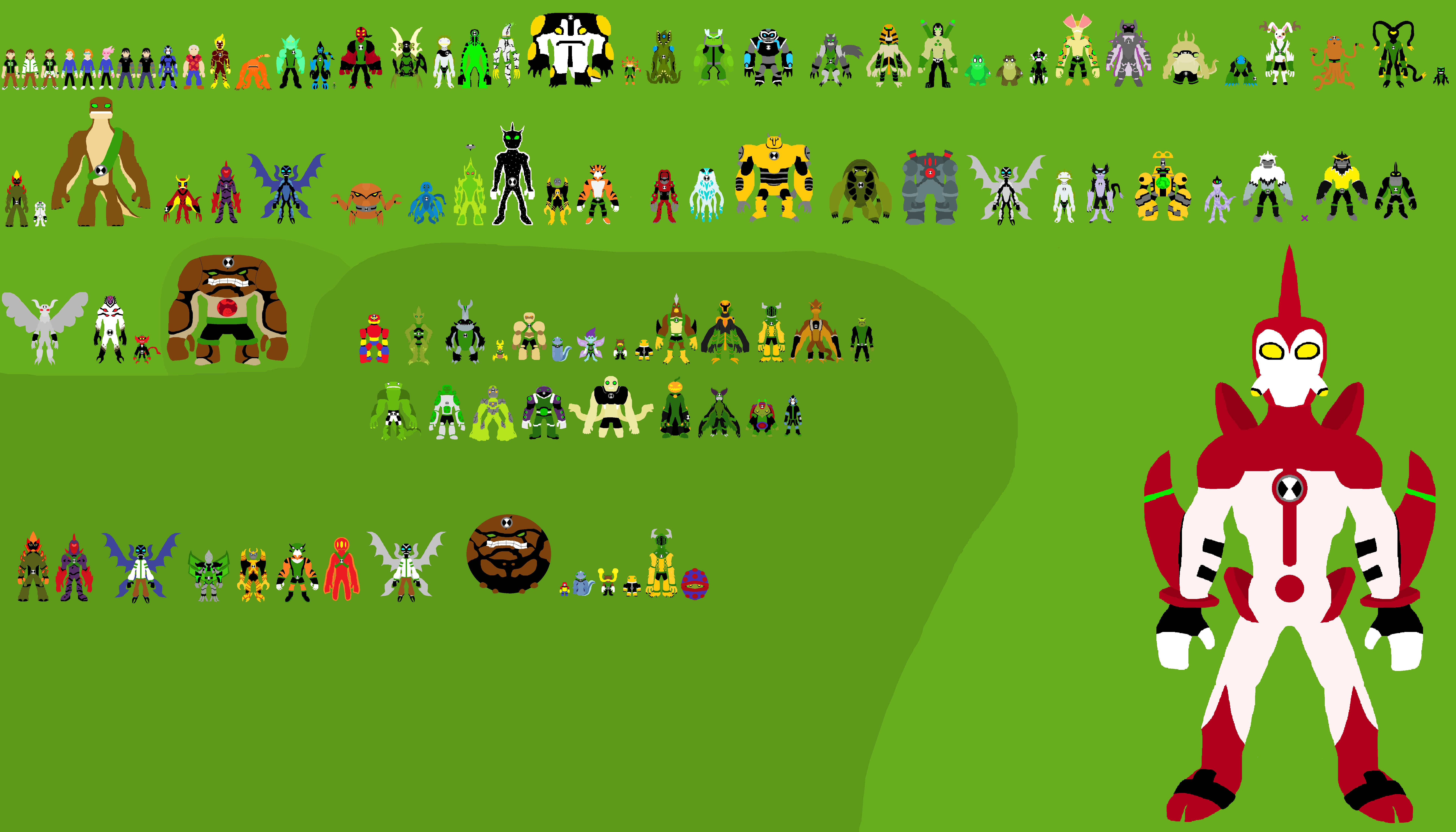 Every Ben 10 OV alien on Pixel Art by me. : r/Ben10