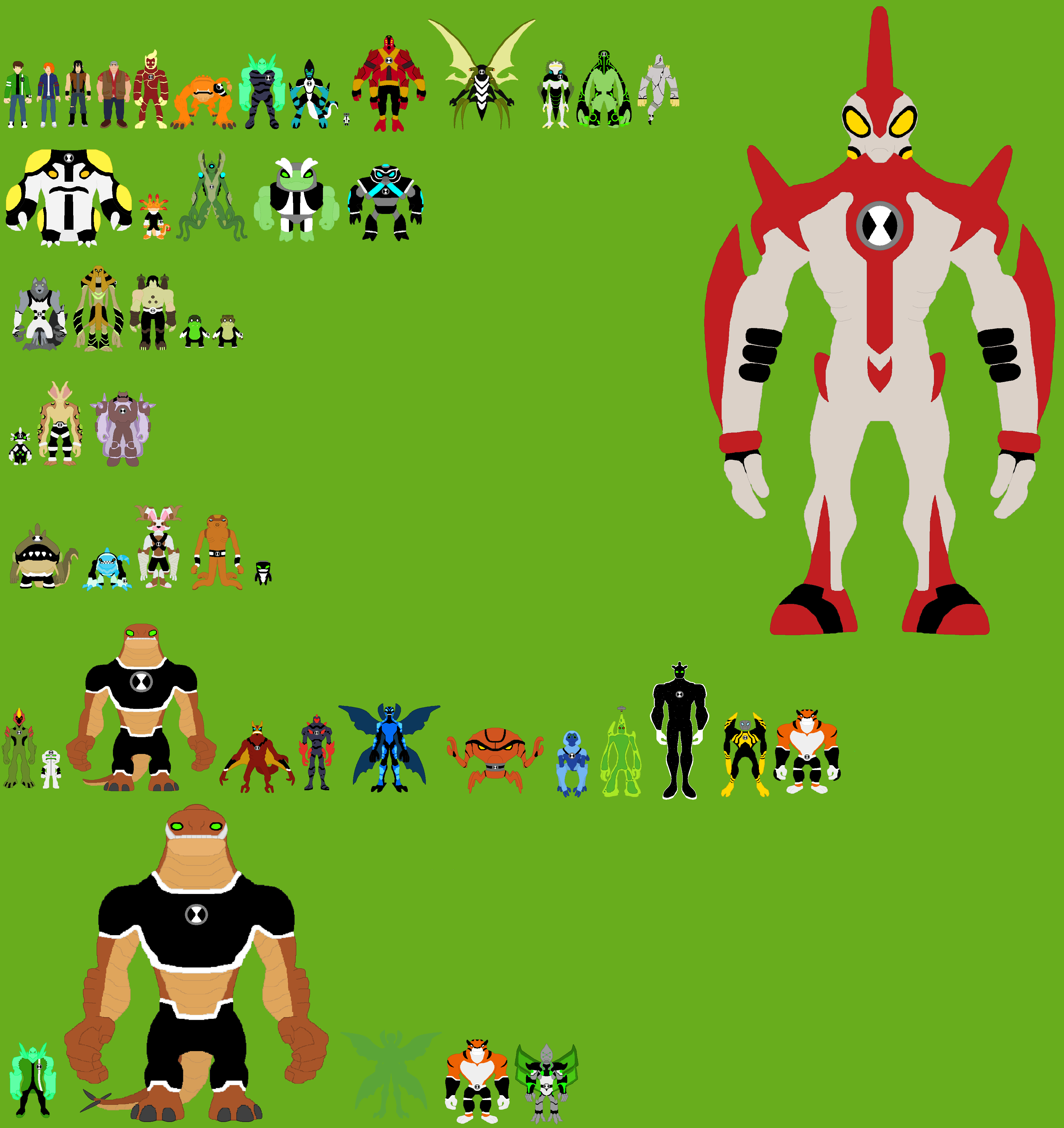 Every Ben 10 OS alien on Pixel Art by me. : r/Ben10