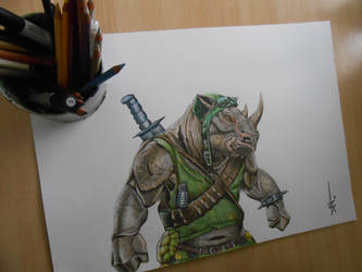 Drawing#2 - Rocksteady - Turtles ninja  Fan Art