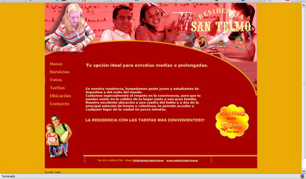 web Residencia estudiantil