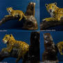 Polymer Clay Jaguar on Branch Figurine