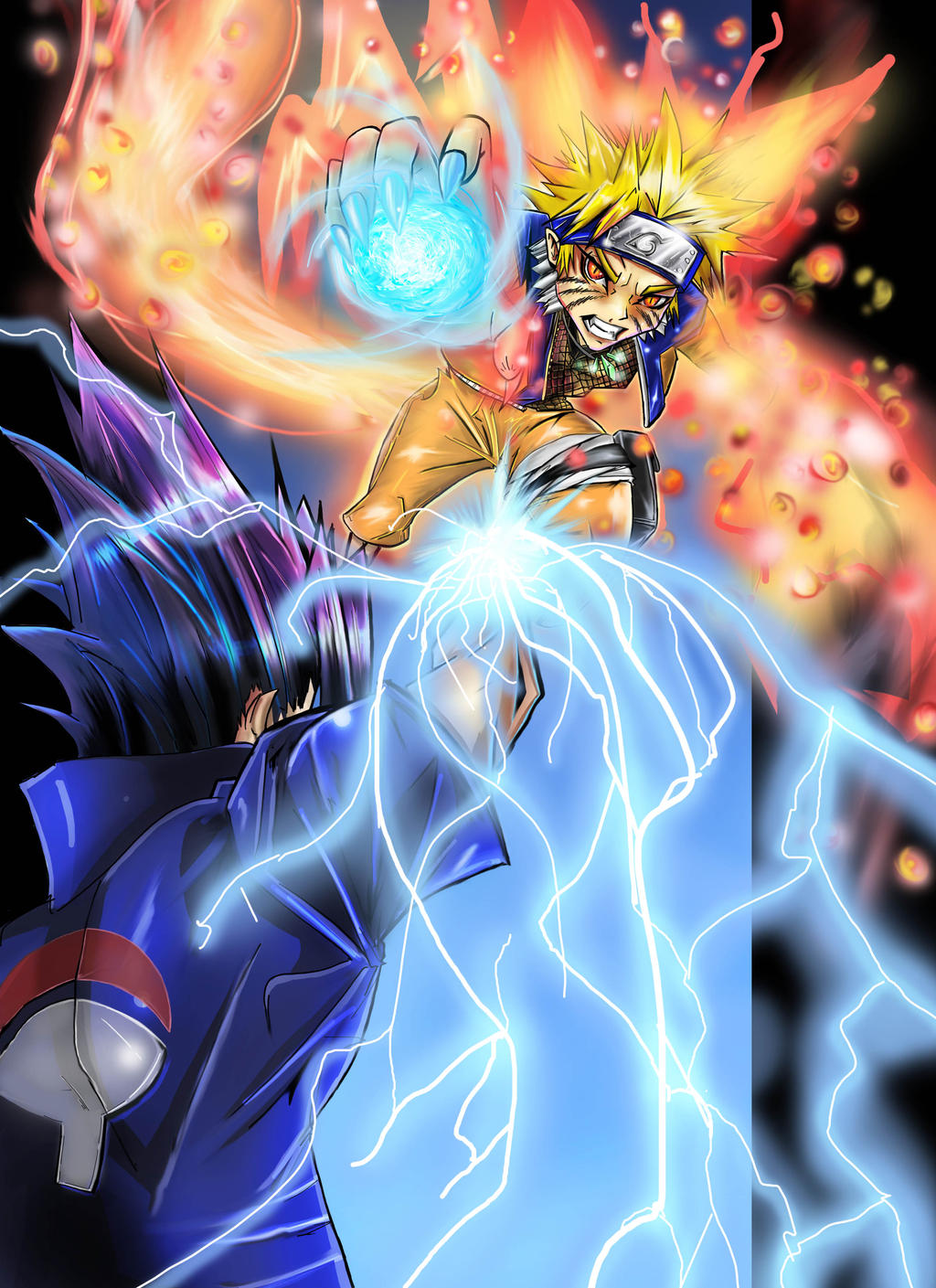 Naruto Sasuke Fight By Sketchschmidt Art On Deviantart 