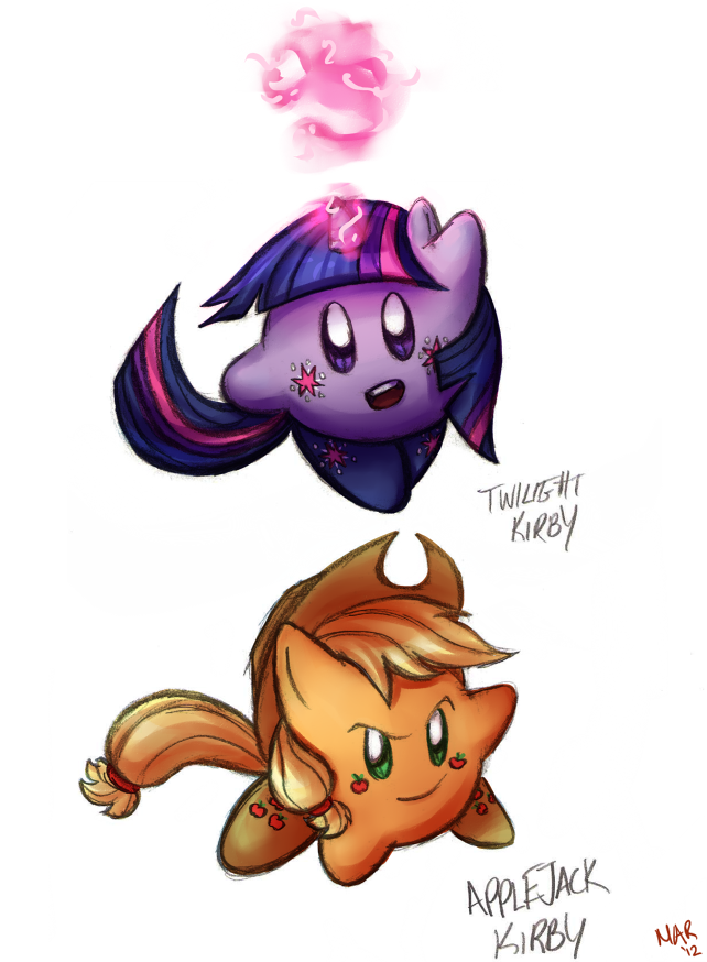 Twilight and Applejack Kirbies