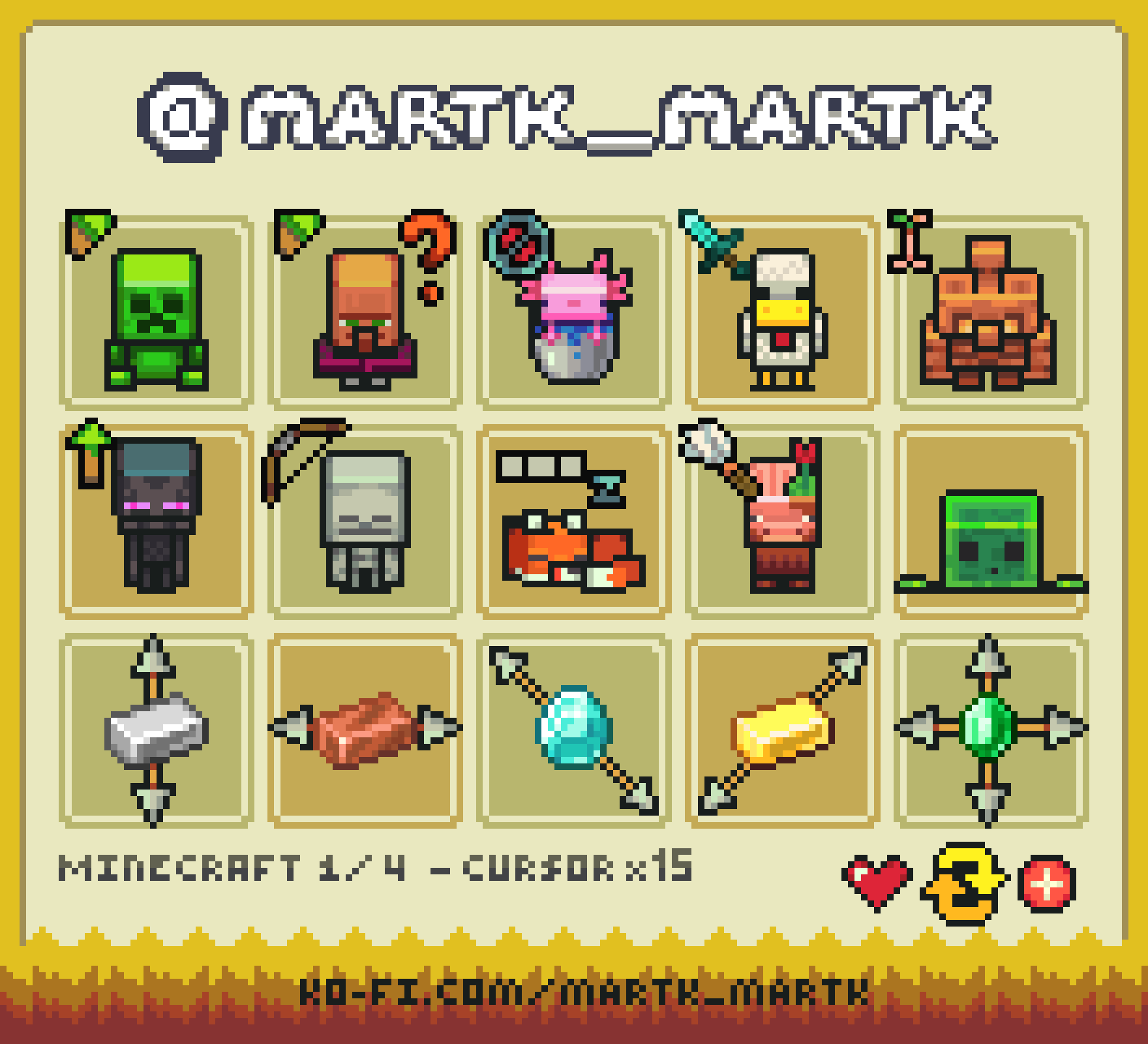 Minecraft Create Cursor Minecraft pixel cursor pack 1 by TheMartk on DeviantArt