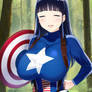 Hinata Hyuga as Captain America