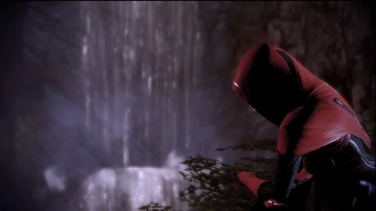 Kasumi by a Waterfall