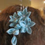 Blue Satin Kanzashi