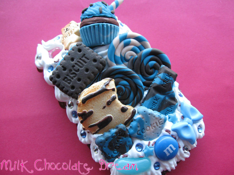 Blue and Chocolate Theme Decoden Phone Case