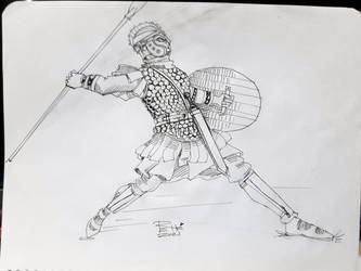 Inktober Day 1 Roman Centurion