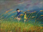 Daughters in a Wheat Field by CarolynYM