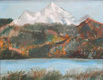 Snow Mountains in Oil by CarolynYM