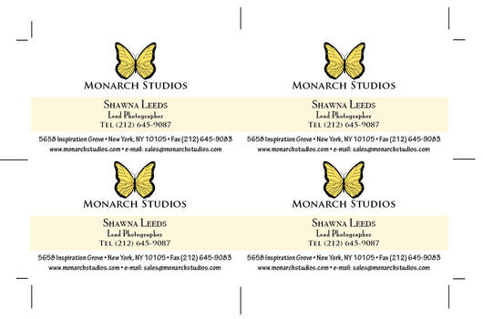 Monarch Studios Business Card