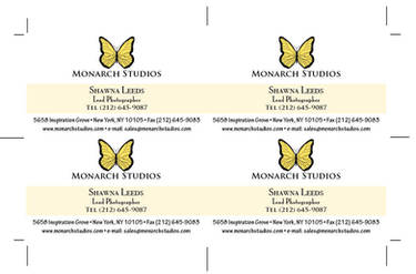 Monarch Studios Business Card