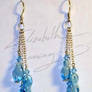 Sky Blue Dangle Earrings with Swarovski Crystal