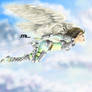 Angel in Flight Colored Lineart