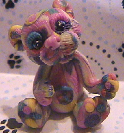 polymer clay peace bear