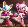 COMMISSIONS OPEN!! - Amy Rose and Rouge the Bat 6