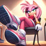 COMMISSIONS OPEN! - Amy Rose in running sneakers 8