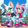 COMMISSIONS OPEN! - Amy and Rouge in sneakers 3