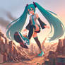 Hatsune Miku in running sneakers 8