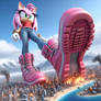 Giantess Amy Rose in snowboard boots 6