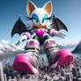 Giantess Rouge the Bat in snowboard boots 7