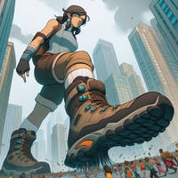 Giantess Korra in hiking boots 1
