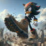 Giant Shadow the Hedgehog in hiking boots 1