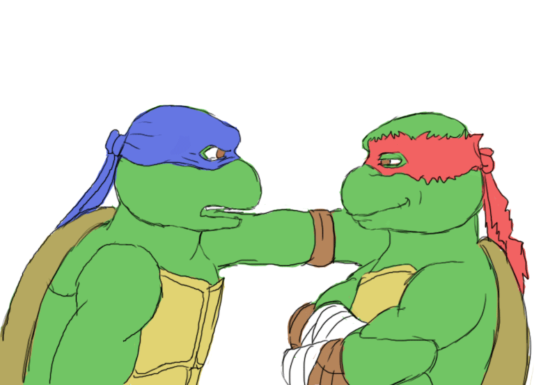Raph knows how to get himself out of trouble by Kaktuspuff on DeviantArt