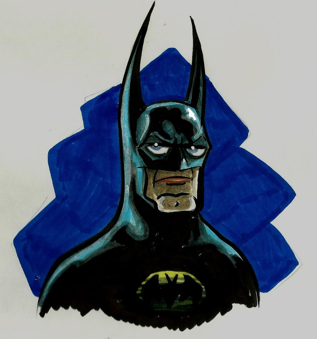 cartoony batman crayola doodle
