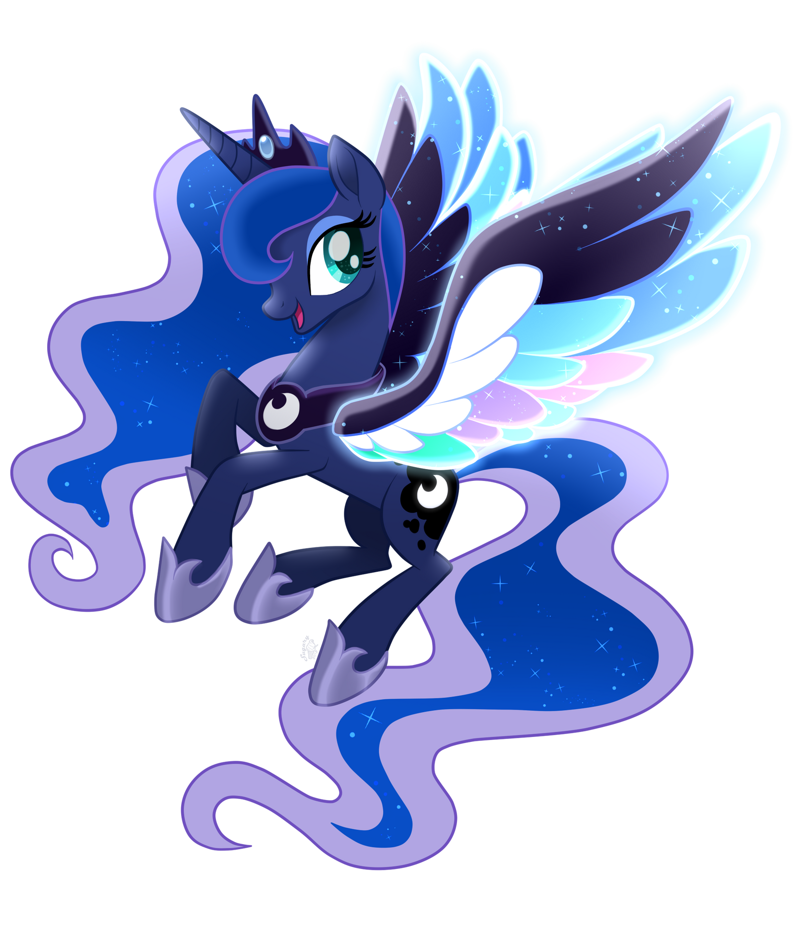 Princess Luna Rainbow Wings  Mlp (Vector) by SugaryIceCreamMlp on