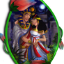 Pharaoh and his wife-Disney style character.