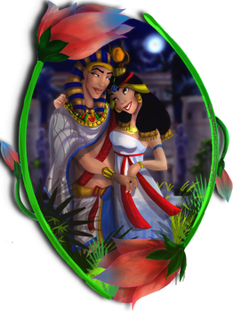 Pharaoh and his wife-Disney style character.